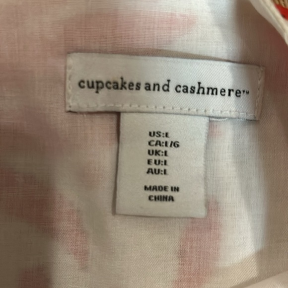 Cupcake and Cashmere Two Purce Red/White Floral Linen Skirt Set SZ Large - Picture 9 of 13